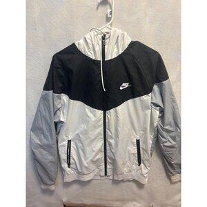 Nike Windrunner Black & Gray Colorblock Full Zip Hooded Jacket L